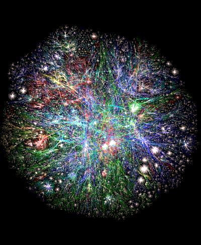 Digital image of internet connections.